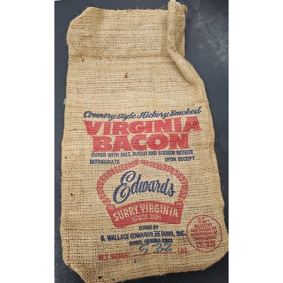 Virginia Bacon Burlap Bag Wallace Edwards And Sons Surrey Virginia - Picture 1 of 5
